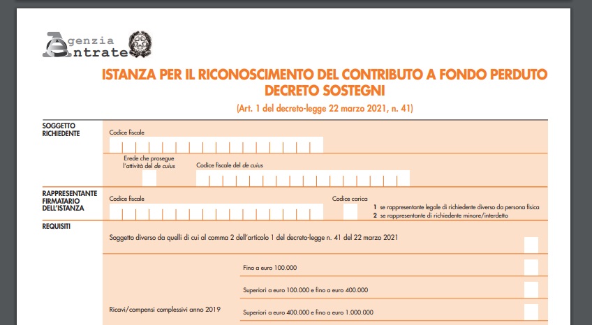 dl sostegni contributo