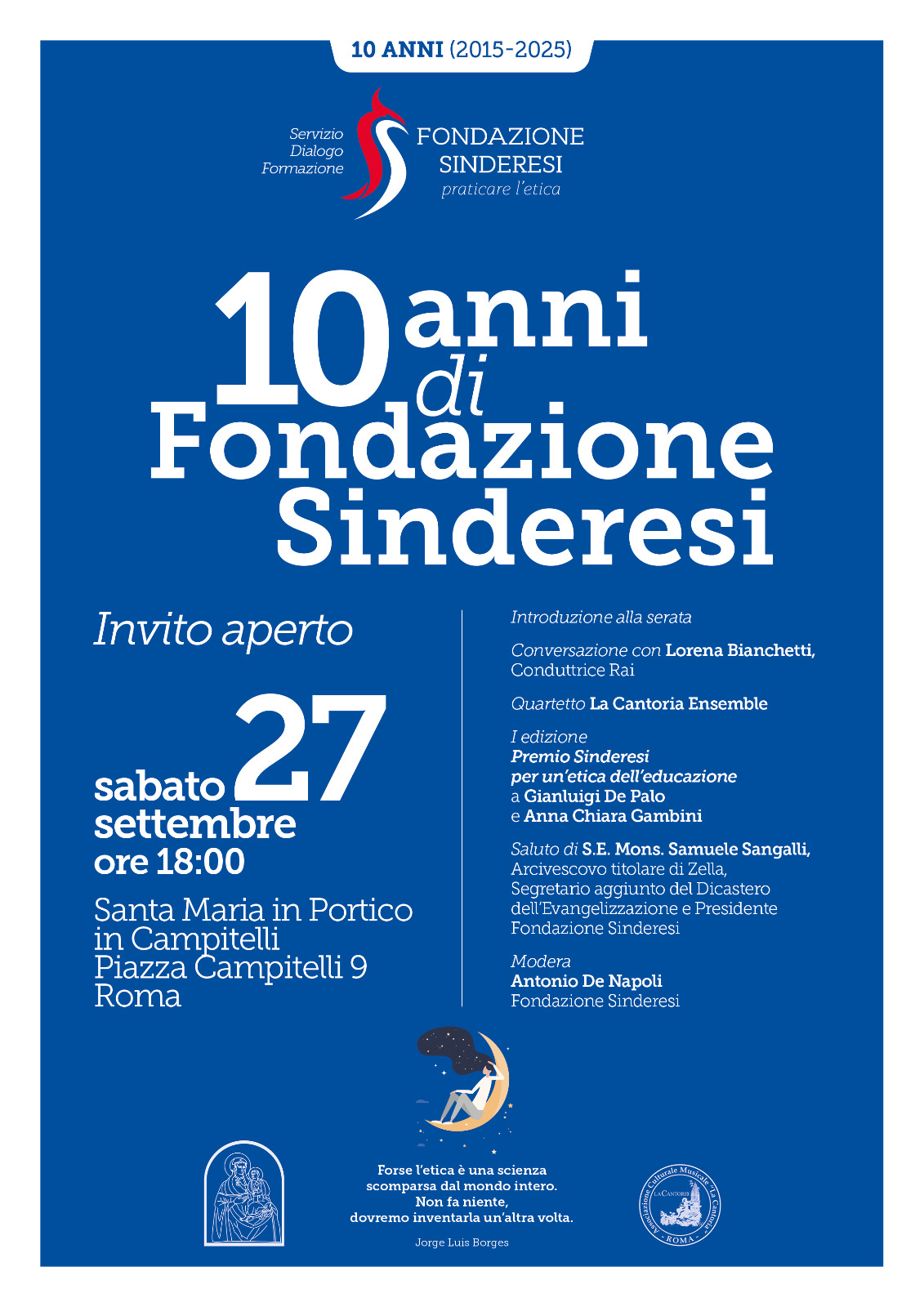 Fondazione Sinderesi festeggia dieci anni: a Roma il primo Premio per un’etica dell’educazione