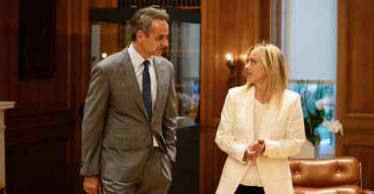 meloni con il leader ellenico mitsotakis