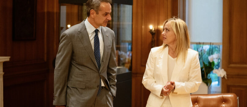 Meloni Con Il Leader Ellenico Mitsotakis