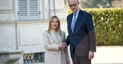 LA PRESIDENTE DEL CONSIGLIO GIORGIA MELONI, FRIEDRICH MERZ CANCELLIERE GERMANIA