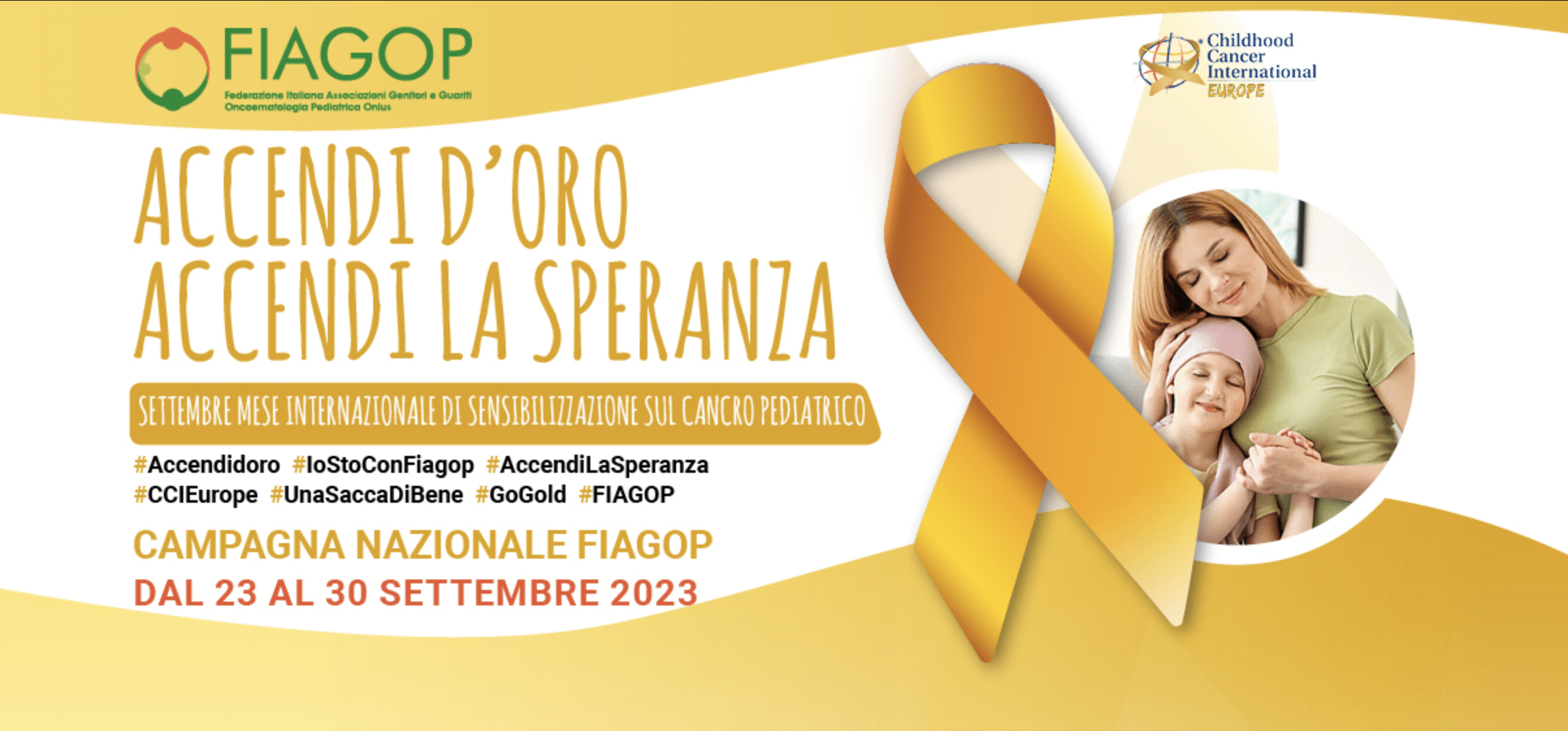 Settembre, il mese d’ORO che illumina il mondo per i bambini malati di cancro
