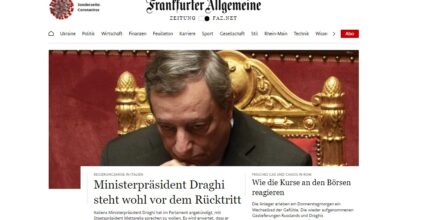 Draghi stampa estera