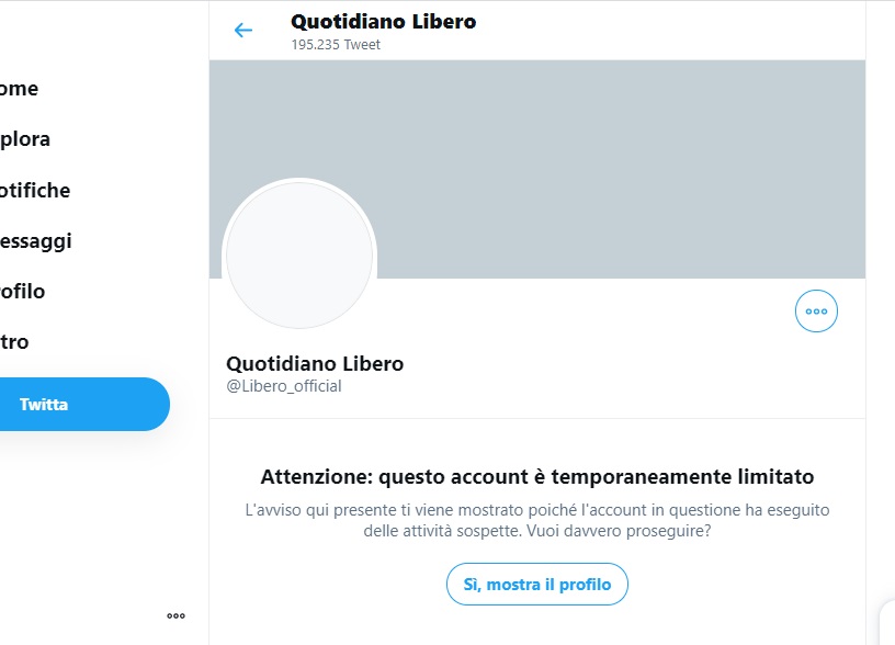 twitter censura libero